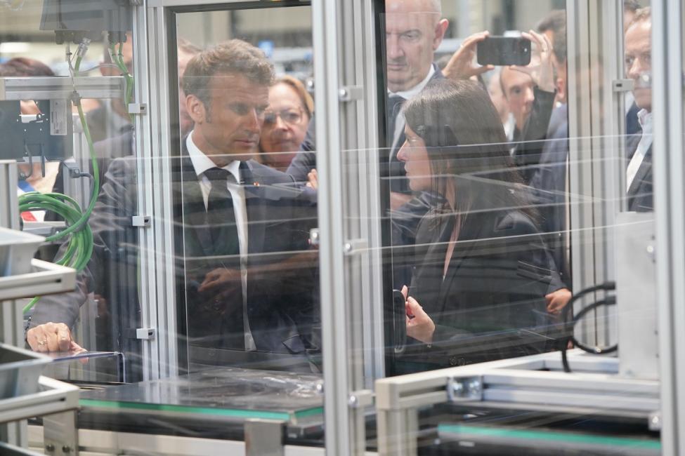 Emmanuel Macron en soutien de Chamatex